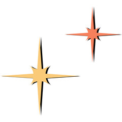 Retro Star Doodle Illustration