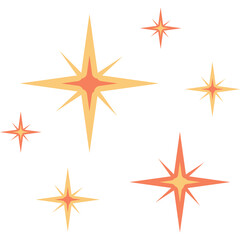 Retro Star Doodle Illustration