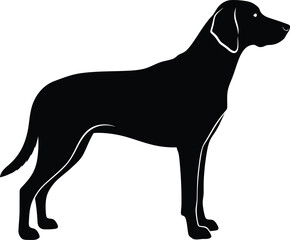 Black dog silhouette vector illustration pet animal canine graphic art eps