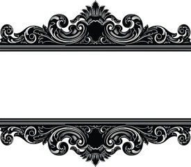 Vector ornate frame design vintage floral decorative border illustration eps silhouette