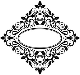 Download elegant black and white floral frame vector design template eps silhouette