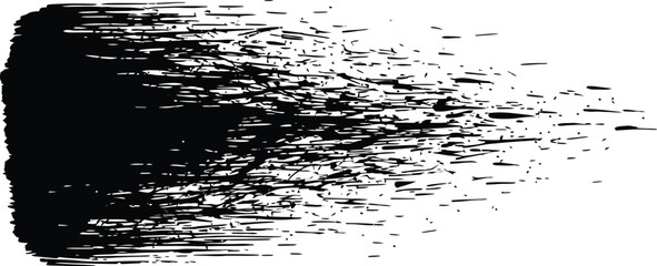 Black ink brush stroke vector illustration grunge paint texture design eps silhouette