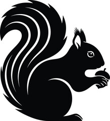 Black squirrel silhouette vector graphic illustration animal wildlife art eps