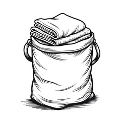 Tidy folded laundry in hotel bag, organization and cleanliness in hospitality industry