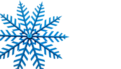 Blue snowflake isolated on a transparent background  