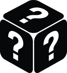 Mystery box concept with question marks vector illustration graphic eps silhouette