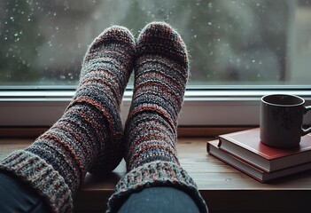 A Quiet Corner: Woolen Socks, Steam, and a Rainy View