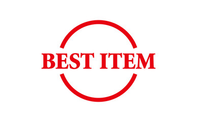 BEST ITEM - Red Rubber Stamp with text BEST ITEM
