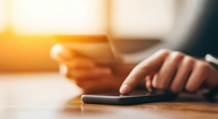 Online shopping with mobile phone and credit card for ecommerce and digital payment transactions financial technology and modern lifestyle concepts