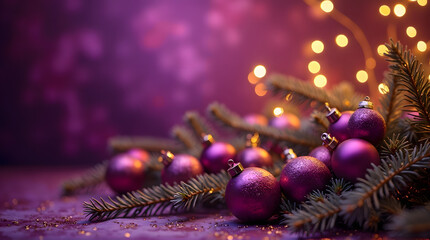 Festive Purple Christmas Background