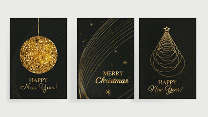 Merry Christmas and Happy New Year Card Vector Background