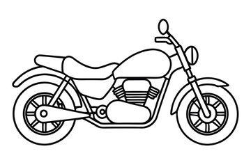 Obraz premium motorcycle silhouette line art vector illustration with a white background