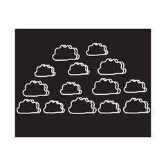 Altocumulus Clouds glyph icon 