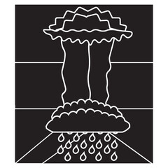 Cumulonimbus Clouds glyph icon 