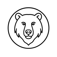 Bear face line drawing coloring page design
