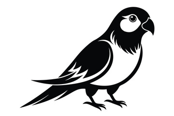 Fototapeta premium lovebird silhouette line art vector illustration with a white background
