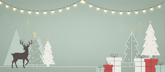 Cute Christmas Reindeer with Festive Decorations