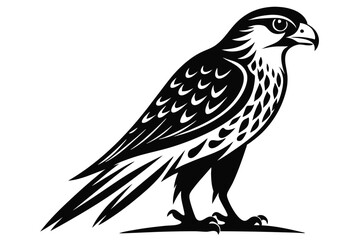 Obraz premium kestrel silhouette line art vector illustration with a white background