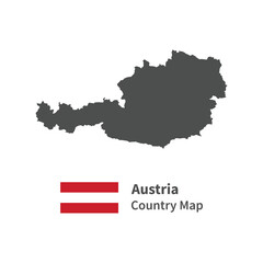 Obraz premium Austria Country map Flag illustration on whtie background
