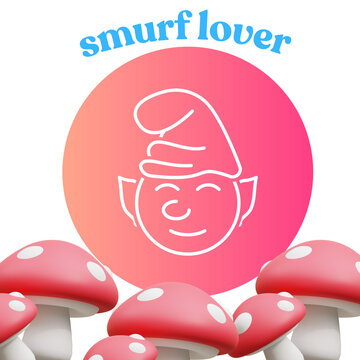 cute gnome and mushroom art smurf lover 