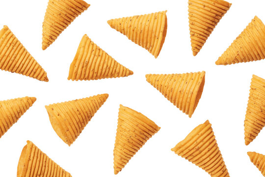 bugles chips on white background