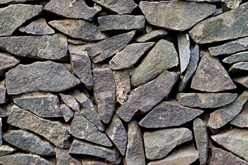 Background, texture wall made of natural stone close gray