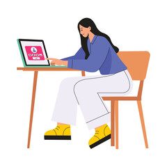 Google Singing Vector Flat Illustration EPS 10 File