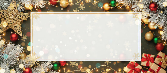 Festive Christmas Ornament Frame with Gold Accents