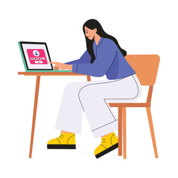 Google Singing Vector Flat Illustration EPS 10 File