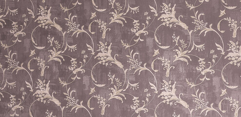 Floral old retro vintage ornament wallpaper on background. Cute ornament floral pattern. Background design. Vintage wallpaper