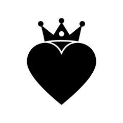 Heart Crown Icon Illustration