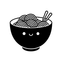 Cute Cartoon Ramen Bowl Illustration