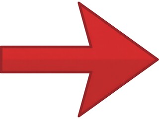 Red Arrow Icon Isolated on Transparent Background for Design Projects