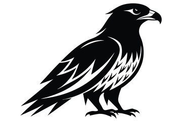 Obraz premium hawk silhouette line art vector illustration with a white background