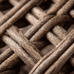 Detailed macro shot of woven natural fibers creating texture.