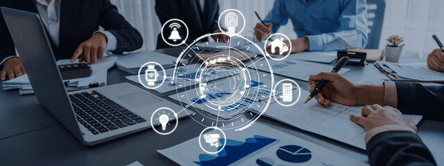 Home security icons show smart home, surveillance, and safety devices. Home security ensures...