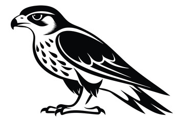 Fototapeta premium hawk silhouette line art vector illustration with a white background