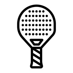 Padel racket icon line style illustration