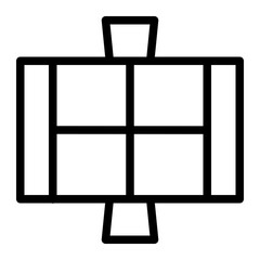 Padel court layout icon line style illustration