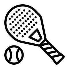 Racket hitting ball icon line style illustration