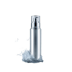 Modern Sleek Silver Pump Bottle Centerpiece