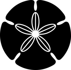 sand dollar silhouette vector illustration