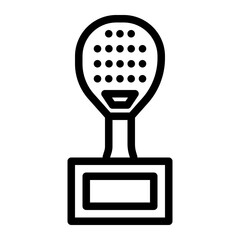Padel tournament trophy icon line style illustration