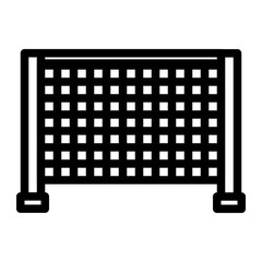 Padel net icon line style illustration