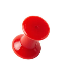 red push pin isolated on white background.