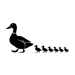Swimming Duck & Duckling Designs – Mother, Baby & Pond Waterfowl Illustrations Collection