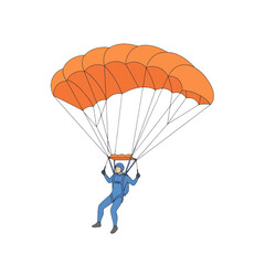 Obraz premium Minimalist Vector Man Parachuting Illustration