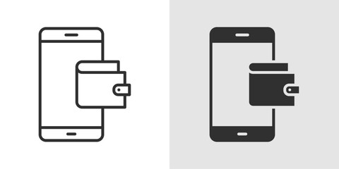 Wallet Payment Icon showing a simple wallet with a card or payment symbol, representing digital payments, transactions, and financial management.
