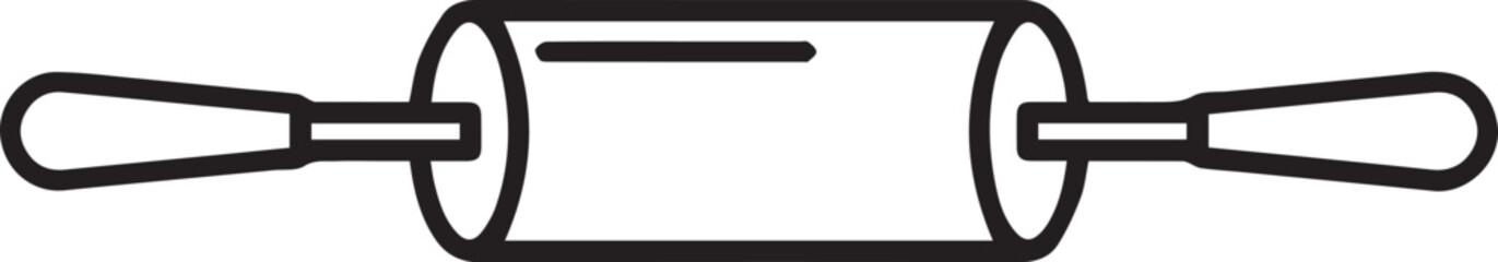 Obraz premium Rolling Pin: An isolated close-up illustration of a classic rolling pin