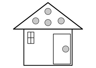 屋根やドアに20mmの丸シールを貼れるおうち台紙